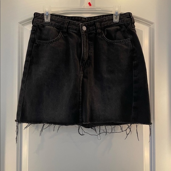Black Denim Mini Skirt - Picture 1 of 4